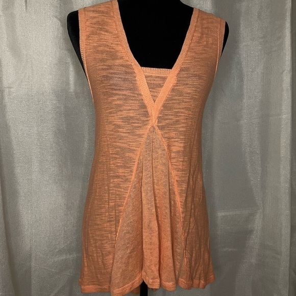 Free People Tops - Free people crocheted and knit sleeveless top dreamsicle small